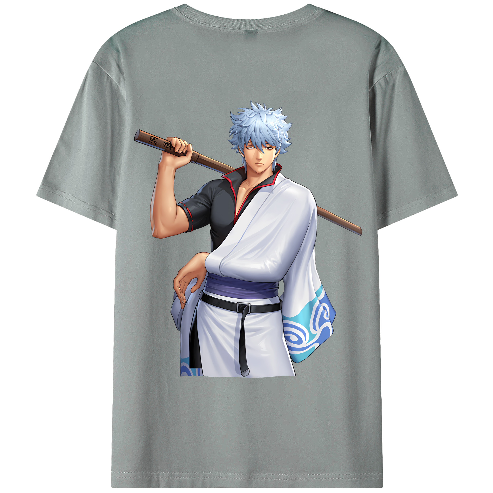 （画像用） ぎんたま 坂田銀時（さかたぎんとき） 神楽 志村新八（しむら しんぱち） GINTAMA Sakata Gintoki Kagura Shimura Shinpachi 綿100％ メンズ半袖Tシャツ（バックプリント） 通気性